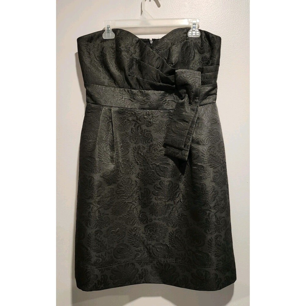 Eliza J Strapless Brocade Mini Dress Black Size 14